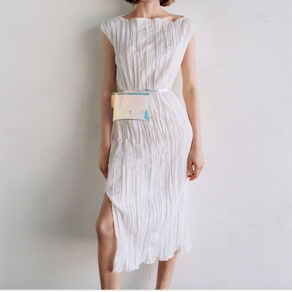 zara creased effect dress